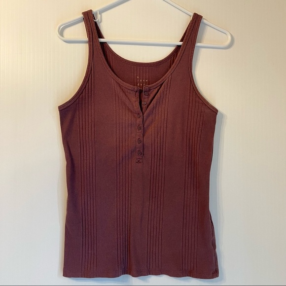 Oversized XS Plaid Button Shirt + Tank S Set Cream Plum Lightweight Layered Look - Picture 7 of 10